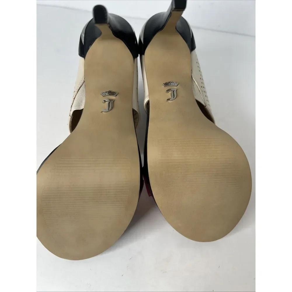 Juicy Couture Atarah Ice Perforated Strapped Stiletto Platform Pumps Sz 8.5M New - Picture 8 of 10